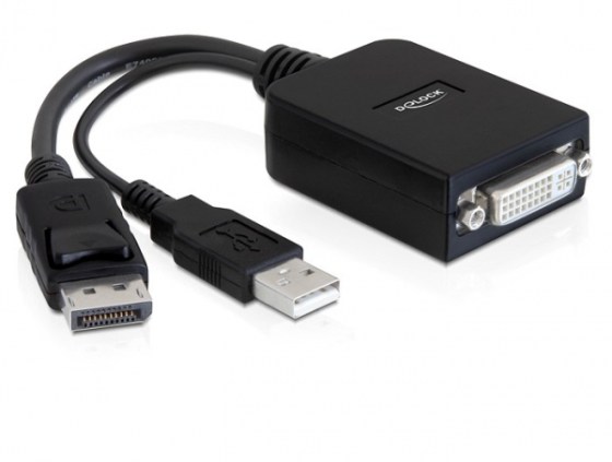 Delock Displayport 1.1 papa - DVI-I 24+5 mama (aktív) adapter (61855)