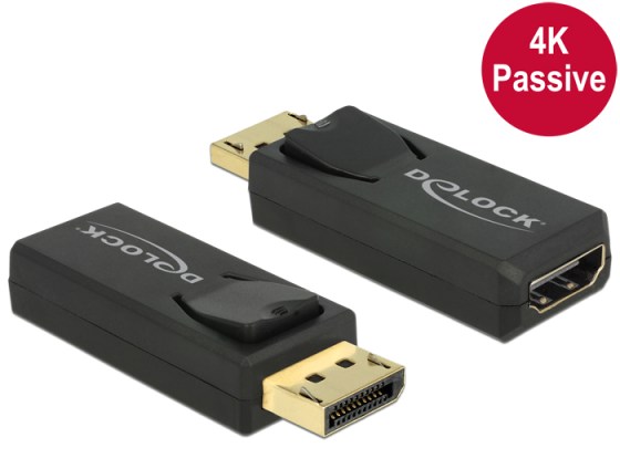 Delock Displayport 1.2 papa - HDMI mama 4K adapter, passzív (65571)
