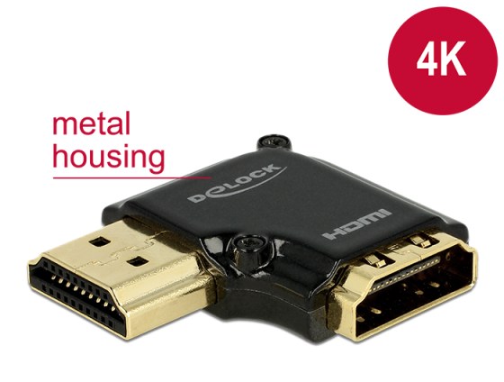 Delock HDMI 90 fokos balos papa-mama 4K adapter