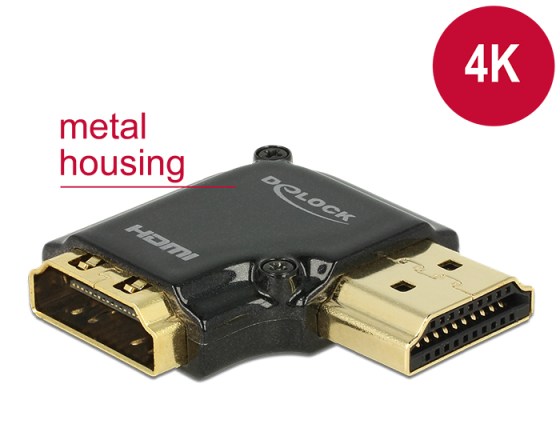 Delock HDMI 90° jobbos papa-mama 4K adapter (65661)