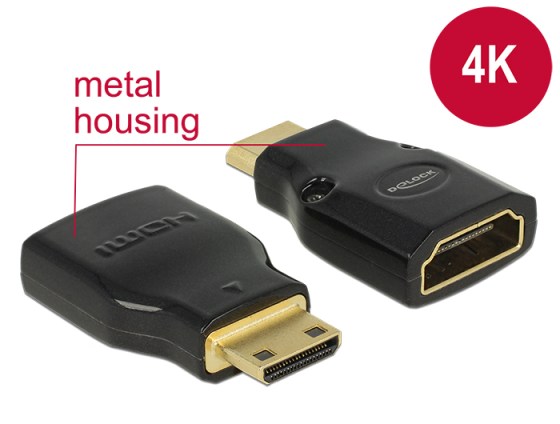 Delock HDMI-A mama - mini HDMI-C papa 4K átalakító adapter (65665)
