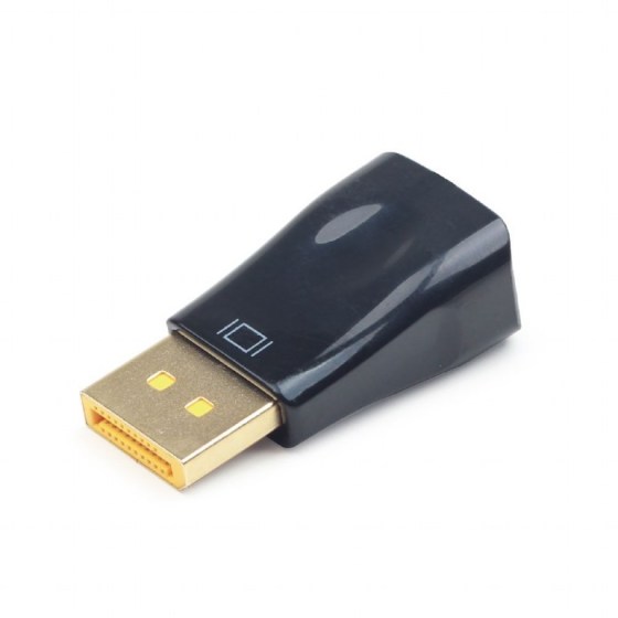 Gembird, DisplayPort - VGA adapter, fekete, A-DPM-VGAF-01, DisplayPort apa  VGA anya adapter, DisplayPort male  VGA female adapter, adapter, csatlakozó, átalakító
