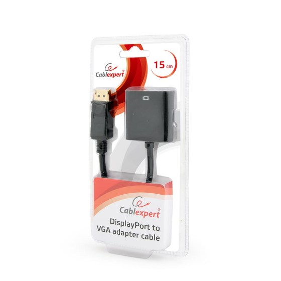 Gembird, DisplayPort VGA adapterkábel, AB-DPM-VGAF-02-W, DisplayPort apa VGA anya adapter, DisplayPort male VGA female adapter, adapter, csatlakozó, átalakító, konverter