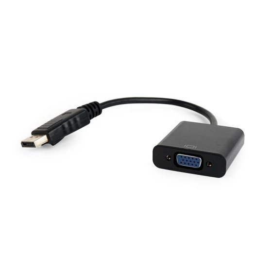 Gembird, DisplayPort VGA adapterkábel, fekete, AB-DPM-VGAF-02, DisplayPort apa VGA anya adapter, DisplayPort male VGA female adapter, adapter, csatlakozó, átalakító, konverter