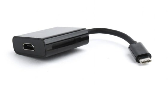 Gembird USB-C és HDMI adapter, fekete, A-CM-HDMIF-01, Átalakító, adapter (hálózati termékeken kívül), USB 3.1 C típusú (apa), HDMI anya, USB 3.1 C male, HDMI female, black, Allows to send audio-video from a mobile device with USB-C port to a HDMI monito,