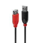 LINDY Kábel USB 2.0 A - A hosszabbító, aktív, M/F 5m, fekete