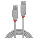 LINDY Kábel USB 2.0 A - A hosszabbító, Anthra Line, M/F 3m, szürke